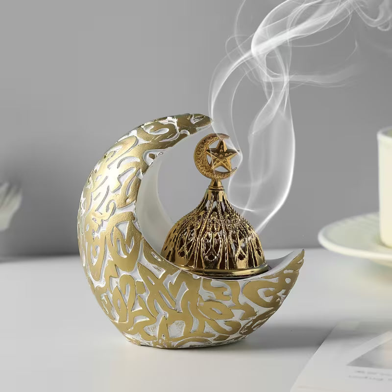 Creative Moon Resin Incense Holder – Luxury Home & Festival Decoration