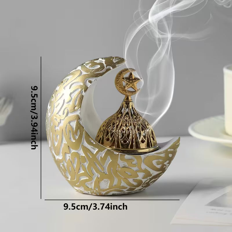 Creative Moon Resin Incense Holder – Luxury Home & Festival Decoration