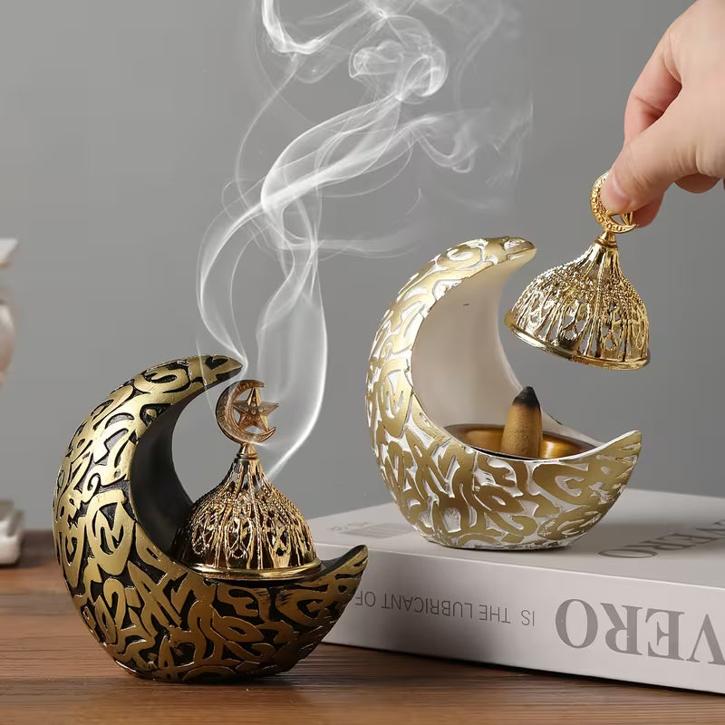 Creative Moon Resin Incense Holder – Luxury Home & Festival Decoration