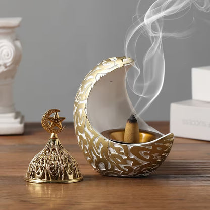 Creative Moon Resin Incense Holder – Luxury Home & Festival Decoration