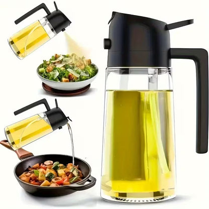 Portable 2-in-1 Olive Oil Sprayer and Pourer – Kitchen Oil Spray Bottle