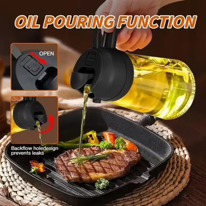 Portable 2-in-1 Olive Oil Sprayer and Pourer – Kitchen Oil Spray Bottle